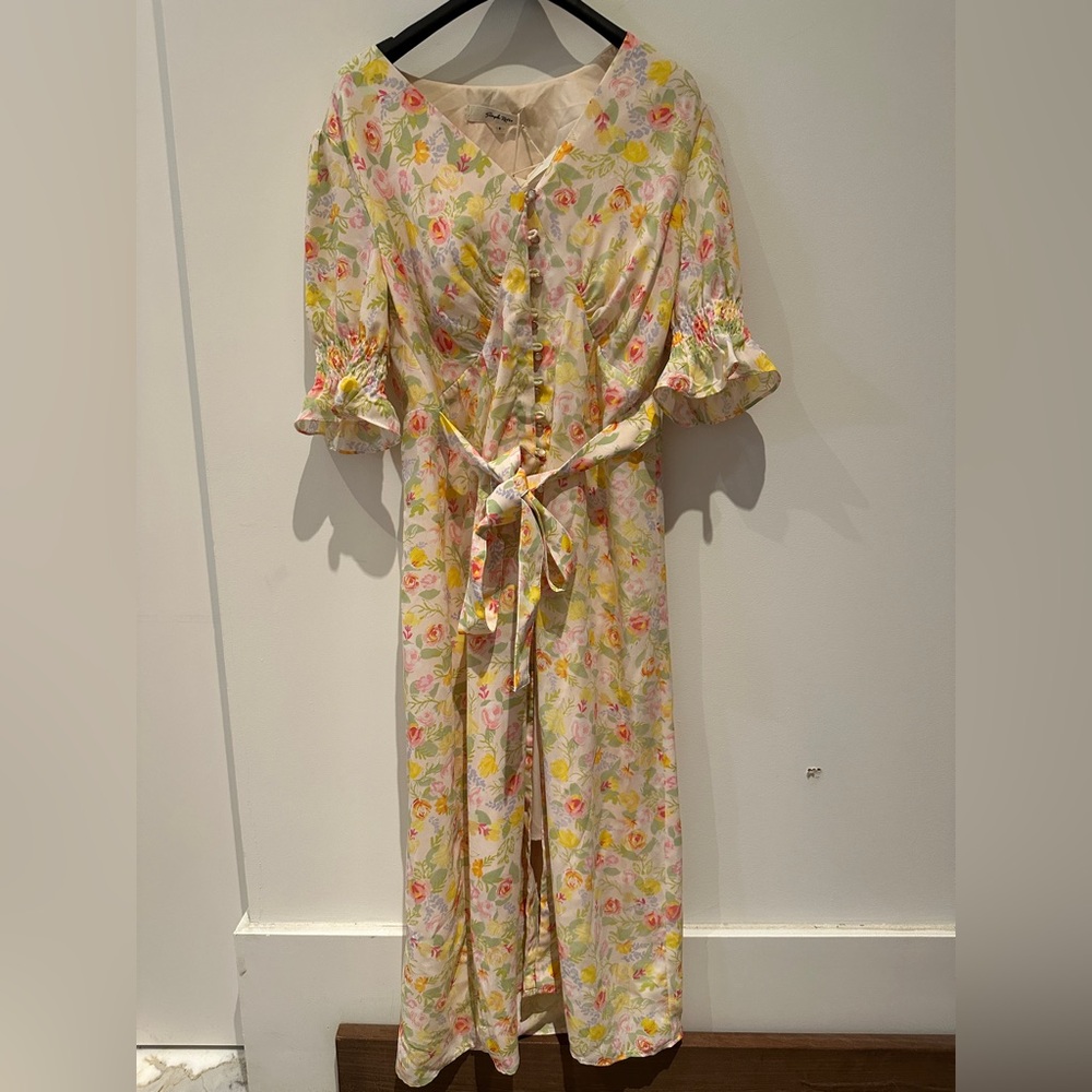 NWT- Floral Cream Dress